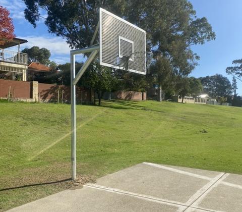 A basketball tower installed in South Perth, Western Australia.