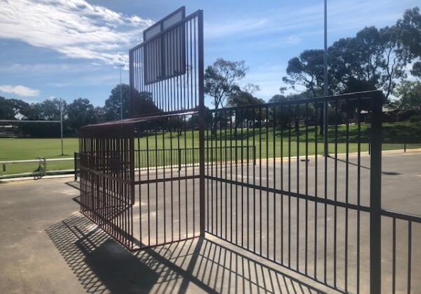 Heavy-duty basketball structures designed and fabricated by Bardfield Engineering as part of the Webber Reserve upgrade in WA.